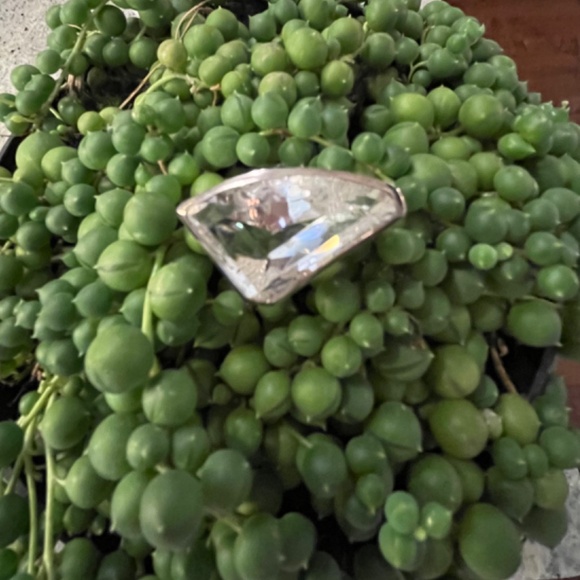 Deb Guyot faceted quartz ring in hammered sterling, big and bold size 12 - Picture 8 of 16